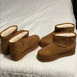 New. Brown Studded Ankle Boots